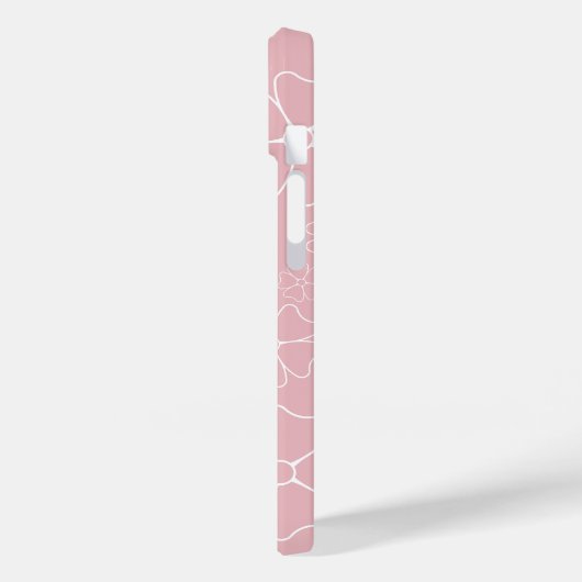 Blush Roze en Witte Lijn Tekening Iphone case (Achterkant / Links)
