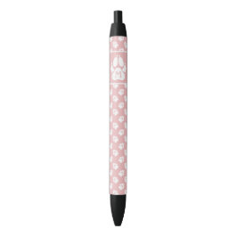 Blush roze en witte paden met aangepast monogram zwarte inkt pen