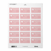Blush roze en witte paden met aangepaste tekst etiket (Full Sheet)