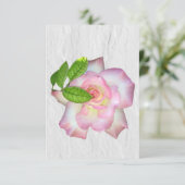 Blush Roze en witte roze Blanco binnenzijde Opmerk Bedankkaart (Staand voorkant)