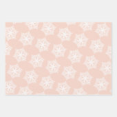 Blush roze en witte sneeuwvlokken kerst inpakpapier vel (Voorkant 3)