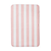 Blush roze en witte strepen | Bewerkbare kleuren Badmat (Voorkant Verticaal)