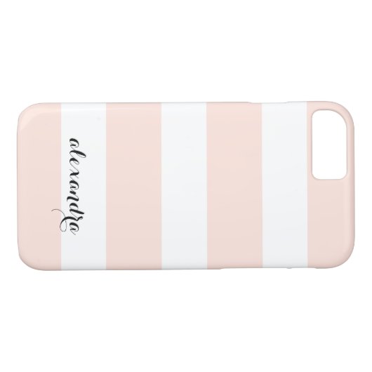 Blush roze en witte strepen Case-Mate iPhone case (Achterkant (Horizontaal))