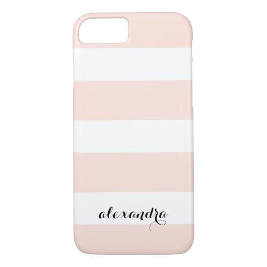Blush roze en witte strepen Case-Mate iPhone case (Achterkant)