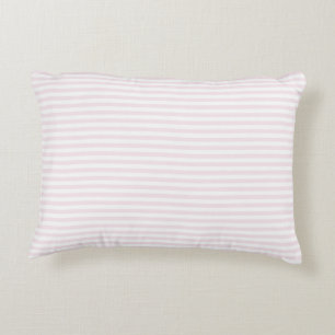 Blush roze en witte strepen decoratief kussen