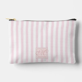 Blush roze en witte strepen - Monogrammen Etui