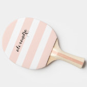 Blush roze en witte strepen tafeltennisbatje (Zijkant)
