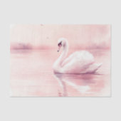 Blush Roze en Witte Zwaan Decoupage Tissuepapier (Voorkant)
