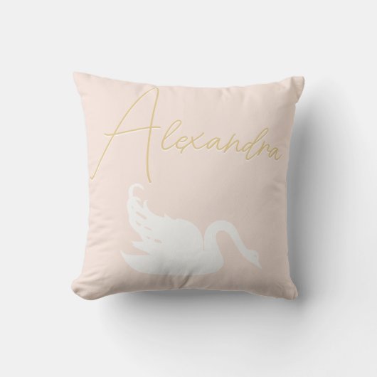 Blush Roze en witte zwaan elke kleur Kussen (Voorkant)