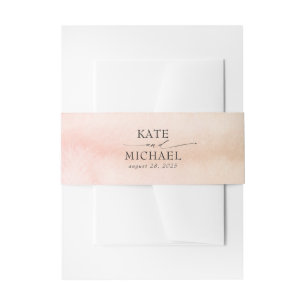 Blush Roze en Zachte Perzik Waterverven Modern Uitnodigingen Wikkel