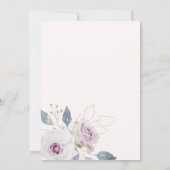 Blush Roze en Zachte Violet Floral Bedankkaart (Achterkant)