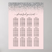 Blush roze en zilver glitter Weddenschappen Poster (Voorkant)