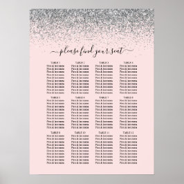 Blush roze en zilver glitter Weddenschappen Poster