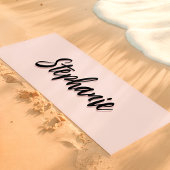 Blush roze en zwart Custom Name Simple Yogamat