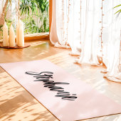 Blush roze en zwart Custom Name Simple Yogamat