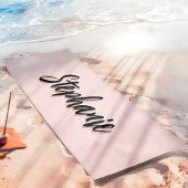 Blush roze en zwart Custom Name Simple Yogamat