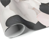 Blush roze en zwart floral wrapping papier (Rol Hoek)