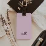 Blush roze en zwart | Modern monogram Bagagelabel<br><div class="desc">Dit moderne ontwerp van het bagagelabel is voorzien van een lichtroze achtergrond,  met uw initialen in vetgedrukte zwarte tekst voor een eenvoudig en stijlvol,  maar professioneel uiterlijk.</div>