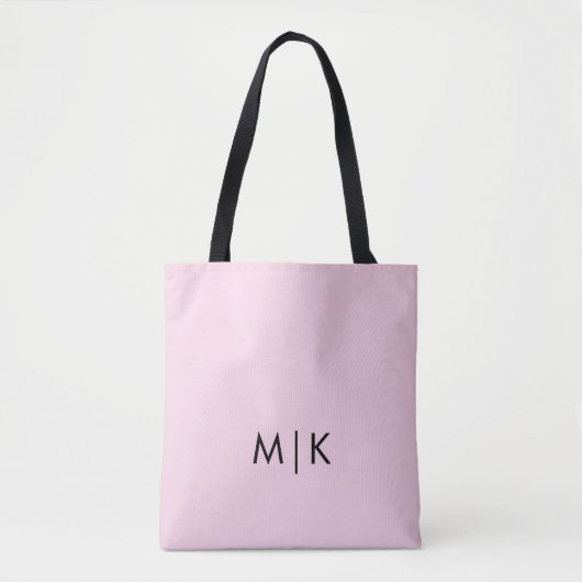 Blush roze en zwart | Modern monogram Tote Bag (Voorkant)