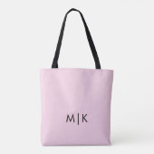 Blush roze en zwart | Modern monogram Tote Bag (Achterkant)