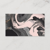Blush Roze en Zwart Vloeibaar Abstract Marmer Visitekaartje (Voorkant)
