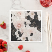 Blush roze en zwarte bloemen servet (Insitu)