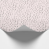 Blush Roze en zwarte Confetti Stippen Verpakkingsp Cadeaupapier (Hoek)