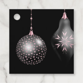 Blush roze en zwarte kersttassen bedankjes labels