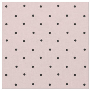 Blush roze en zwarte Mini Polka Dot Pattern Stof