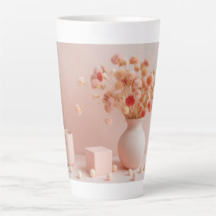 Blush Roze Esthetische Mok - Boho Gedroogde Bloeme
