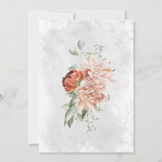 Blush Roze Eucalyptus Bloemen Christelijk Bruiloft Kaart (Achterkant)