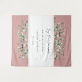 Blush roze eucalyptus bruiloft samen voor altijd wandkleed (Voorkant (horizontaal))