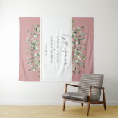 Blush roze eucalyptus bruiloft samen voor altijd wandkleed (In Situ (horizontaal))