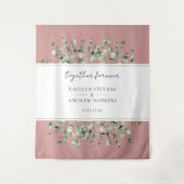 Blush roze eucalyptus bruiloft samen voor altijd wandkleed (Voorkant)