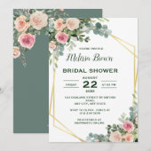 Blush Roze Eucalyptus Floral Vrijgezellenfeest Kaart (Voorkant / Achterkant)