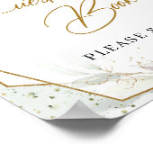 Blush roze eucalyptus gold lijst Guest Book Sign Poster (Hoek)