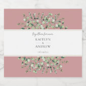 Blush roze eucalyptus samen voor altijd bruiloft sparkling wijnetiket (Enkel label)