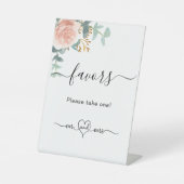 Blush roze eucalyptusbruiloft bevoordeelt reclamebord met voetstuk (Voorkant)