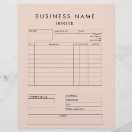 Blush Roze factuur Kleine Bedrijfslevering Briefhoofd