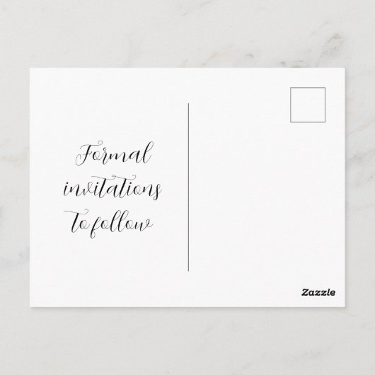 Blush Roze Fancy kalligrafie Hartelijk opslaan Dat Briefkaart (Achterkant)