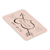 Blush Roze Fancy kalligrafie Hartelijk opslaan Dat Magneet (Rechterzijde)