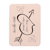 Blush Roze Fancy kalligrafie Hartelijk opslaan Dat Magneet (Verticaal)