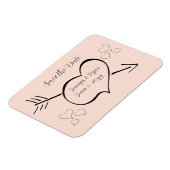 Blush Roze Fancy kalligrafie Hartelijk opslaan Dat Magneet (Linkerzijde)