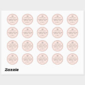 Blush roze faux glitter rond productetiket ronde sticker (Vel)