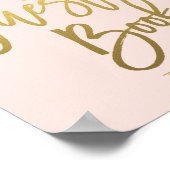 Blush roze faux Gold Glitter Guest Book Sign. Poster (Hoek)