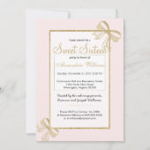 Blush roze faux goud glitter strik Sweet 16 Kaart (Voorkant)