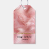 Blush Roze Faux Leder & Bont Cadeaulabel (Voorkant)