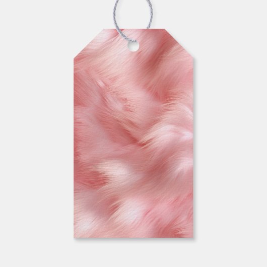 Blush Roze Faux Leder & Bont Cadeaulabel (Achterkant)