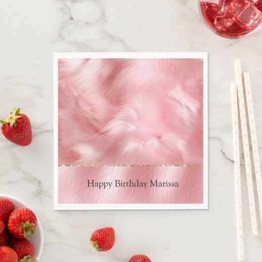 Blush Roze Faux Leder & Bont Servet (Insitu)