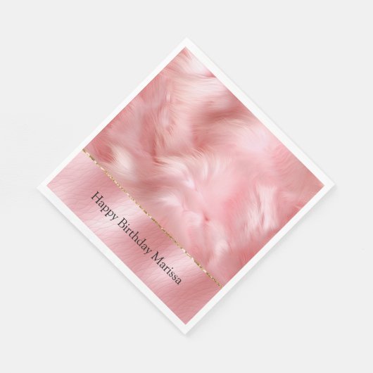 Blush Roze Faux Leder & Bont Servet (Hoek)